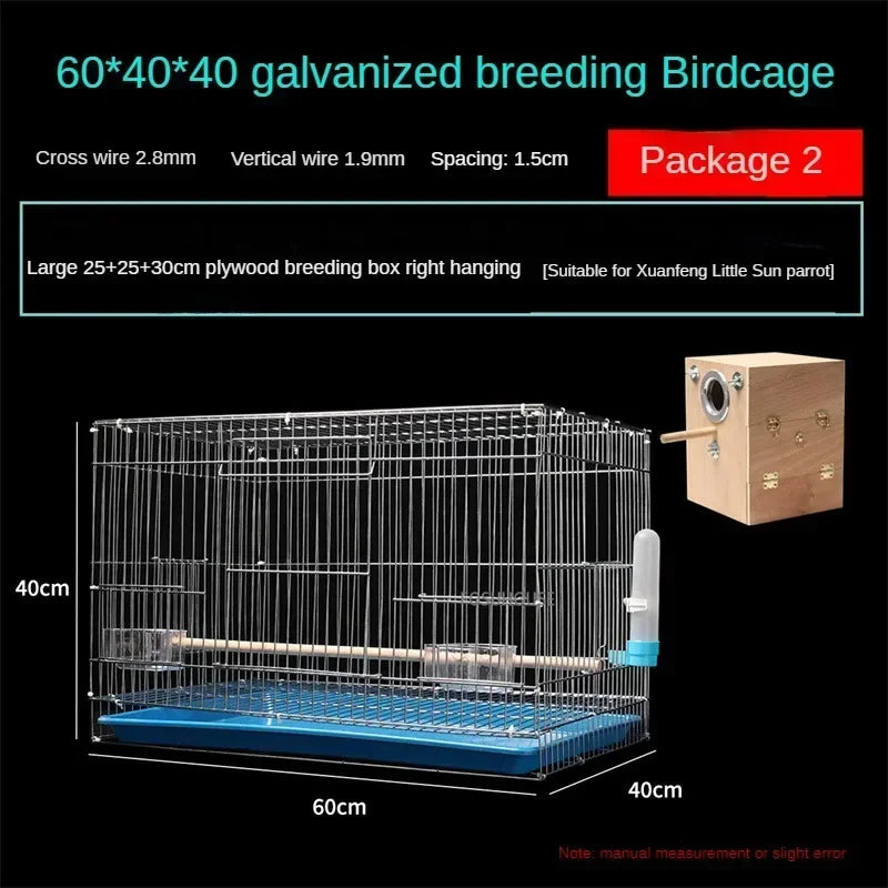 Garden Outdoor Portable Cage Thick Iron Birdcage Large Electroplating Starling Breeding Cage Budgie Bird Cage Bird Accessories W
