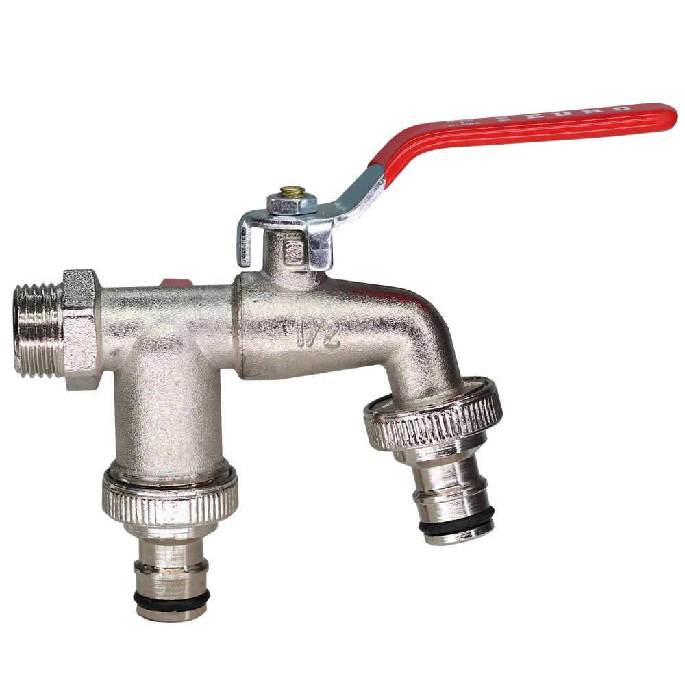 Herramientas de jardinería Grifo de agua de latón de 1/2" para exteriores e interiores, usado, con palanca de encendido y apagado fácil, grifos de suministro de riego, válvula de bola