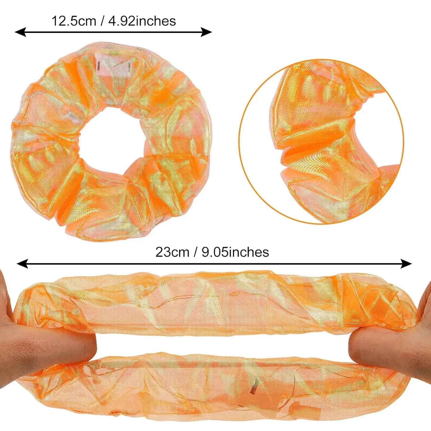 10 Pack LED Glow Hair Scrunchies Light Up Elastic Hairbands for Neon Parties and Celebrations