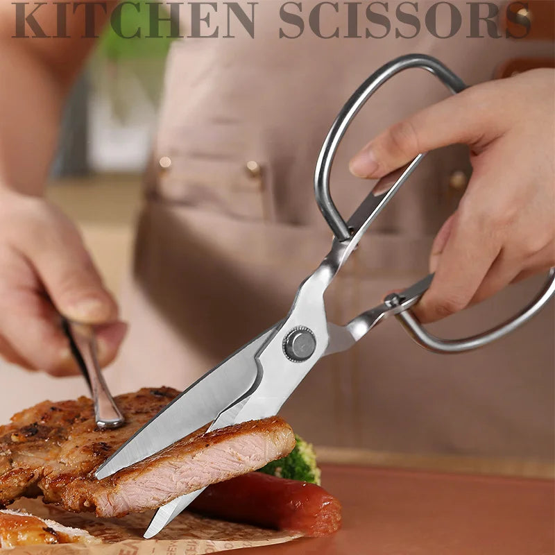 High Quality All Steel Kitchen Scissors with Detachable Stainless Steel Blades Multi Purpose Barbecue and Food Cutting Shears