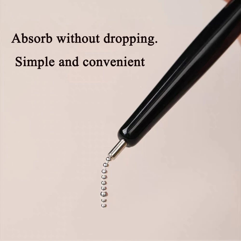 12 Grids Mini Caviar Beads Nail Art Charms With Magnetic Pen