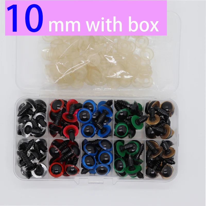 100pcs Plastic Safety Eyes 5-20mm for DIY Toys and Dolls