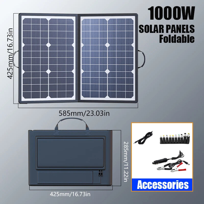 Solar Panel Kit Complete Camping 1000W Portable Charger 18V for Car Boat Caravan