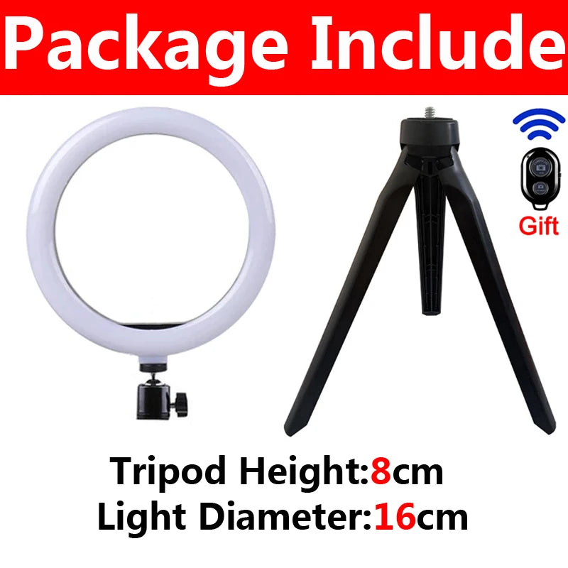 LED Selfie Ring Lamp USB Remote Fill Light for YouTube TikTok
