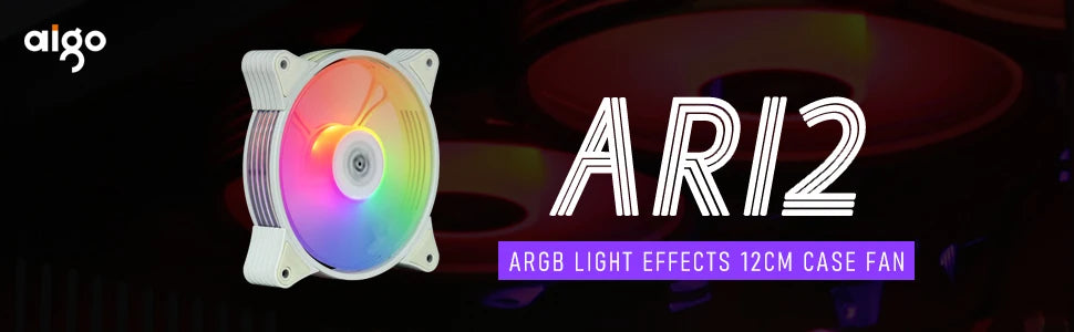 Aigo AR12 White 120mm RGB Fan Cooling Kit for PC Gamer