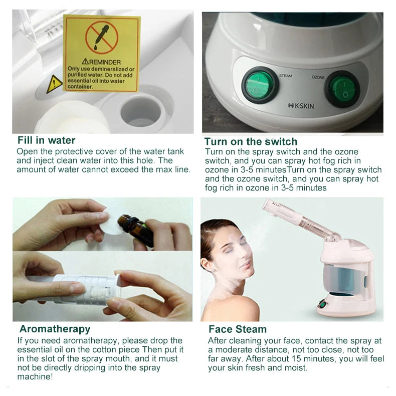 Face Hair Steamer Machine Humidifier Hot Nano Mist Sprayer