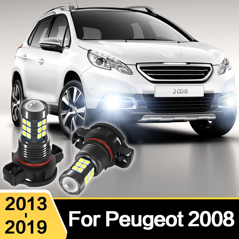 2X 2504 PSX24W 12276 LED Fog Lamp Bulbs For Peugeot 2008-2019