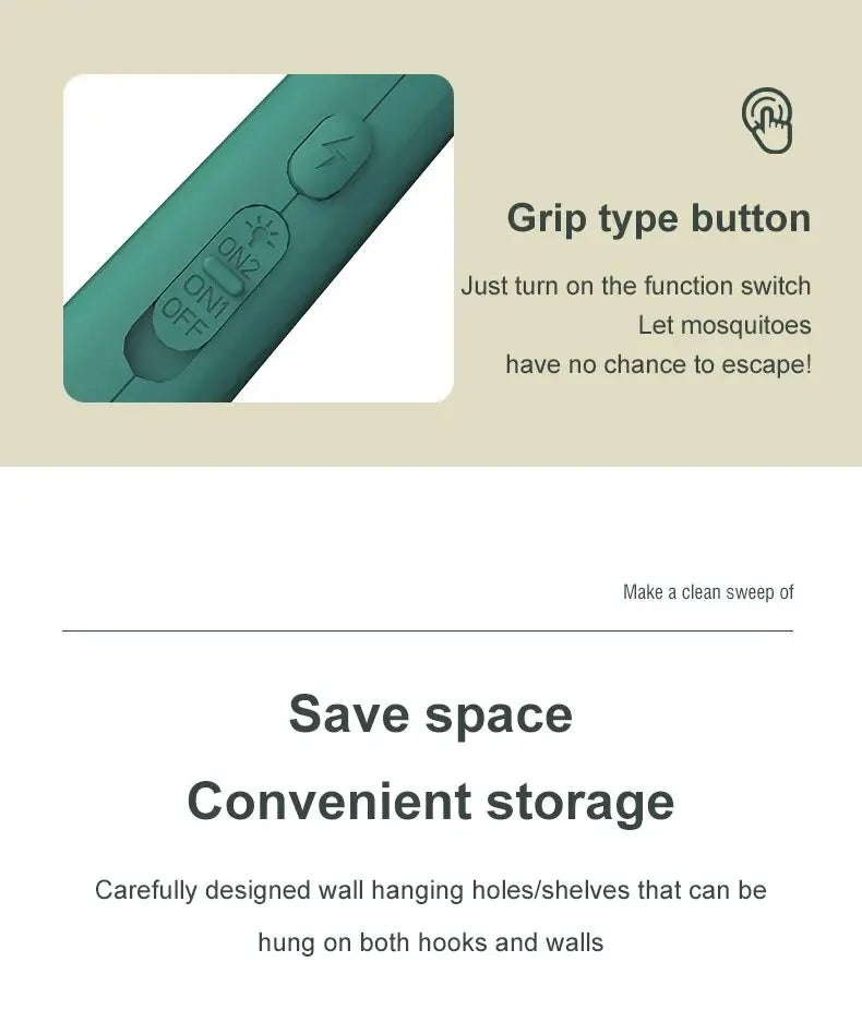 1pc Electric Mosquito Killer Swatter USB Rechargeable Safe Trap