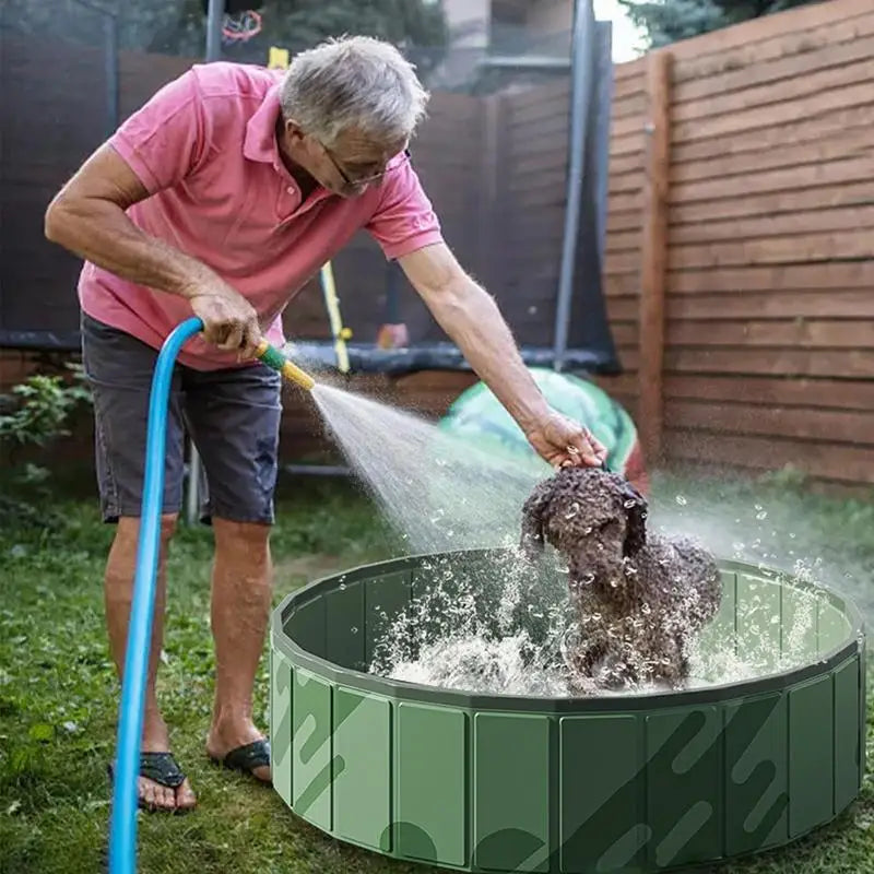 Foldable Dog Bath Swimming Pool Cat Bathing Tub Pool Toy Water Interactive Cat Toys Pet Indoor Outdoor Cleaning Water Basin