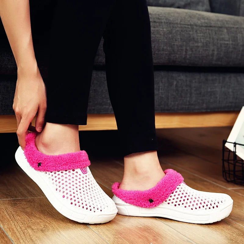 YRZL Winter Slippers Men Women Indoor Warm Non Slip Clogs