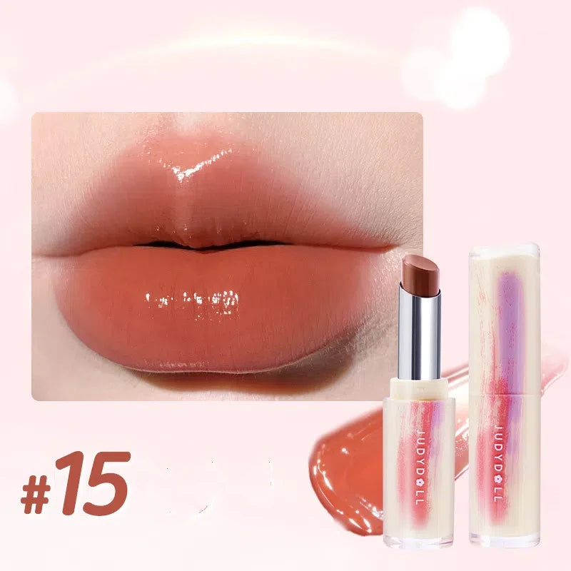 Judydoll Water Gloss Mirror Lipstick Crystal Jelly Lip Gloss Moisturizing Long Lasting Nude Lip Tint Makeup