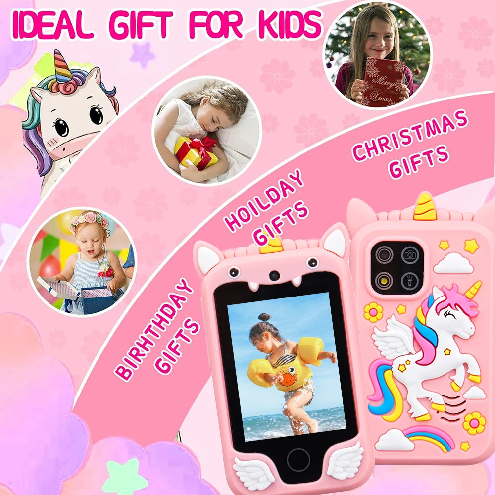 Kids Musical Cartoon Unicorn Smartphone Toy Touchscreen Educational Mobile for Boys and Girls Ages 3 to 8 Birthday and Christmas Gift