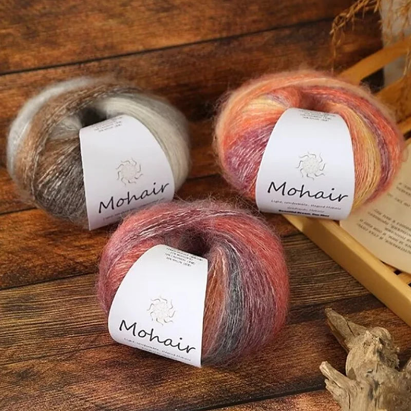 Gradient Mohair Soft Cotton Yarn for Baby Sweater Hat Scarf