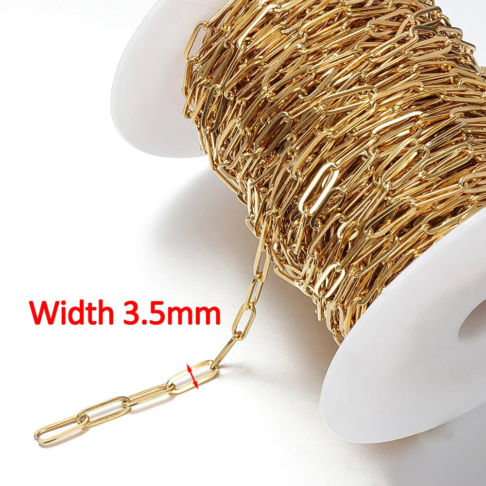 1Meter Gold Stainless Steel Chain Multi Styles for DIY Jewelry