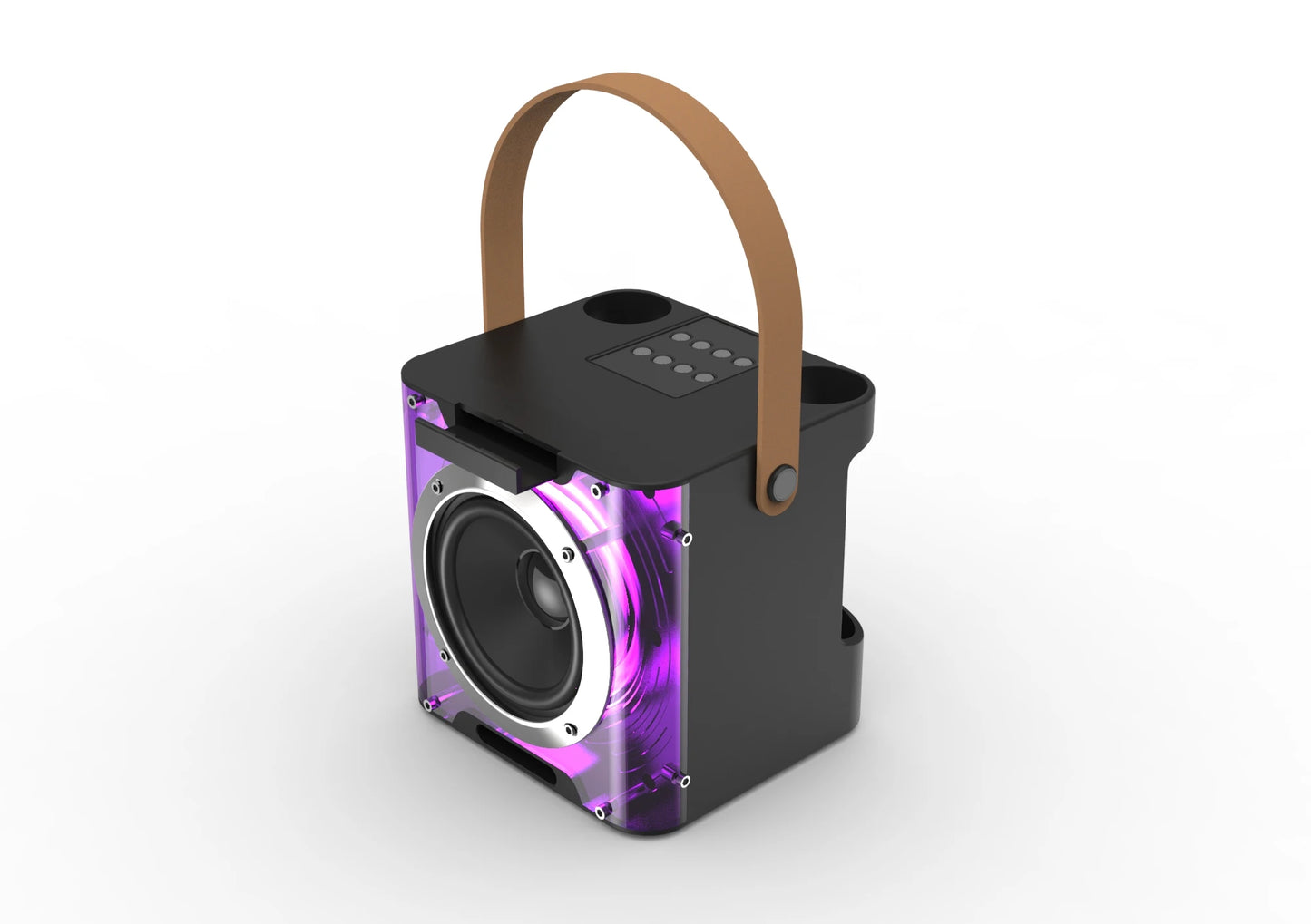 High Power Karaoke Bluetooth Speaker with 360 Stereo Surround Sound and RGB Rhythm Lights Wireless Subwoofer and Dual Microphones