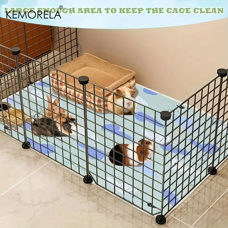KEMORELA 1PC Washable Guinea Pig & Hamster Cage Mat - Super Absorbent Non-Slip Pet Bedding 31"x47" for Rabbits & Small Animals