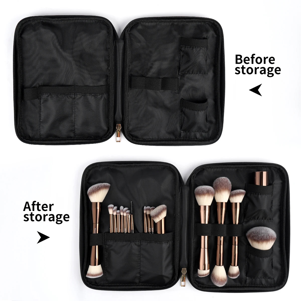 MAANGE 20 Piece Professional Makeup Brush Set with Dual Ended Brushes and Storage Bag
