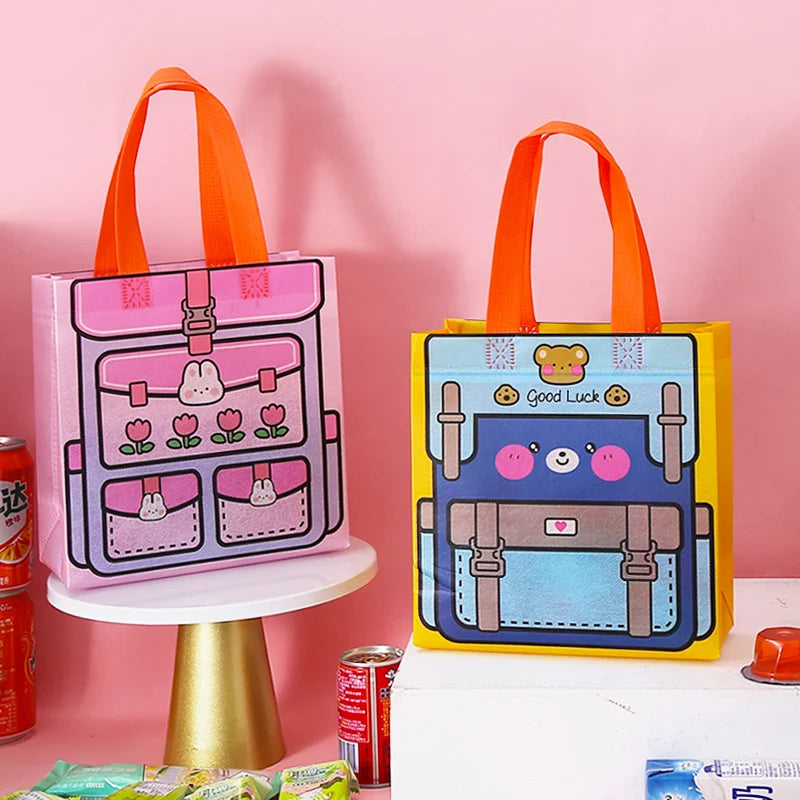 StoBag Eco-Friendly Cartoon Gift Wrapping Tote Bag for Kids Birthday Parties Ideal for Candy Toys Stationery and More