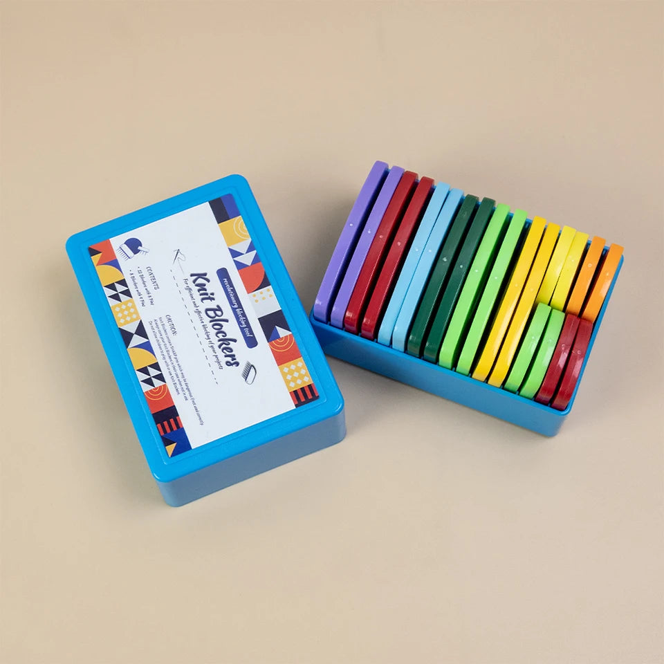 20 Piece Premium Stainless Steel Knitting Blockers Set with Blocking Combs and Mats for DIY Knitting and Crocheting