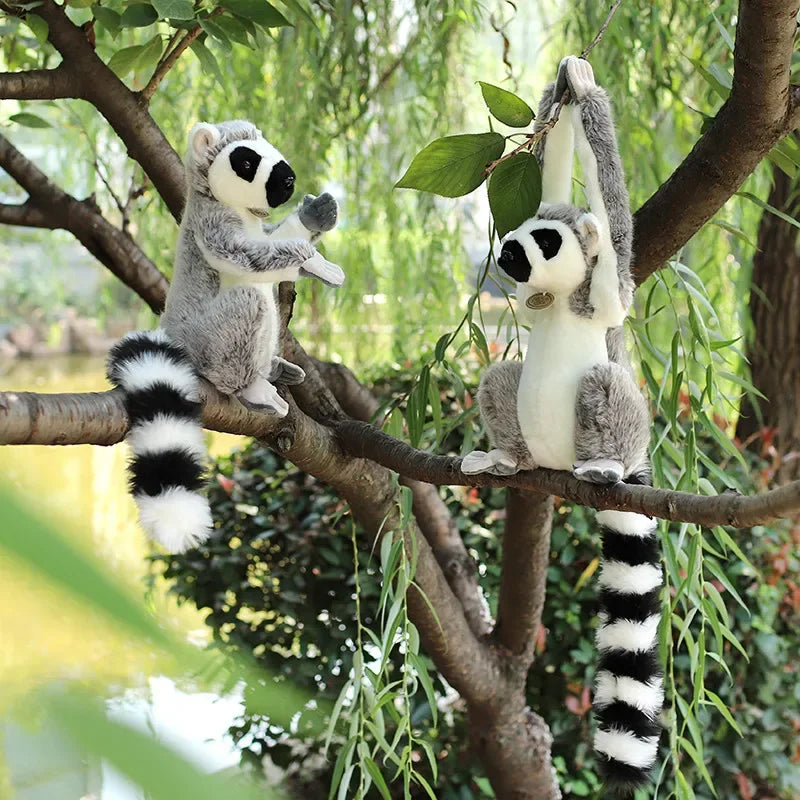28cm Wild Lemur Plush Stuffed Animal Toy with Short and Long Arms for Kids and Adults