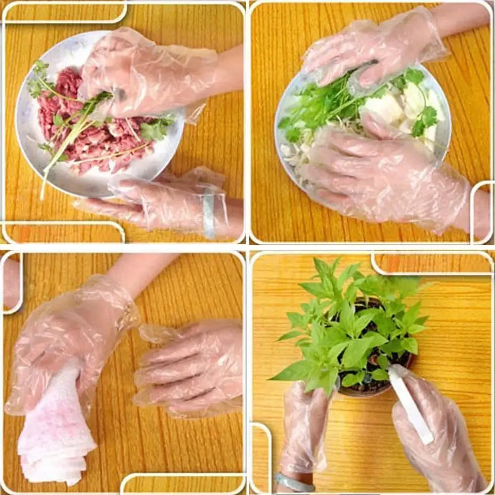 3000 Count Disposable Transparent Plastic Gloves for Kitchen and Bathroom Cleaning Durable Ambidextrous Gloves for DIY Cooking