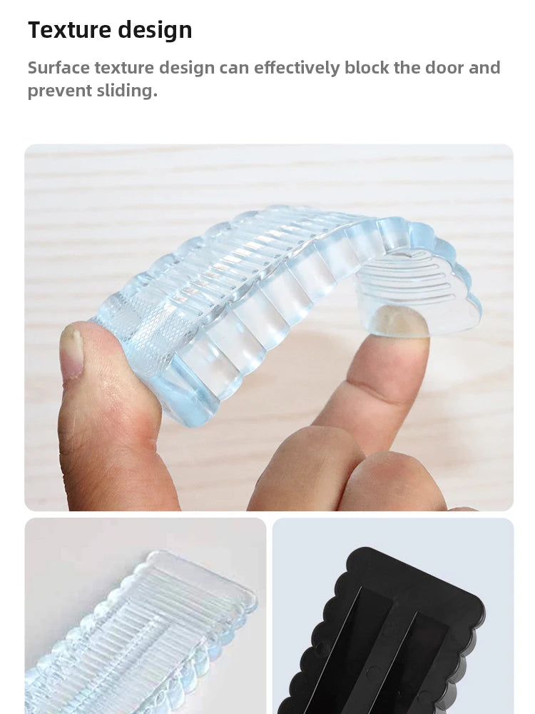 Tope de puerta de silicona con cuña, tope de seguridad, reutilizable, amortiguador, para el hogar y la oficina, tope de puerta manual anticolisión