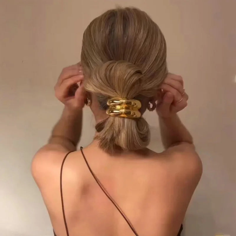 New Fashion Metal Irregular Double-Layer Hair Bands Ropes