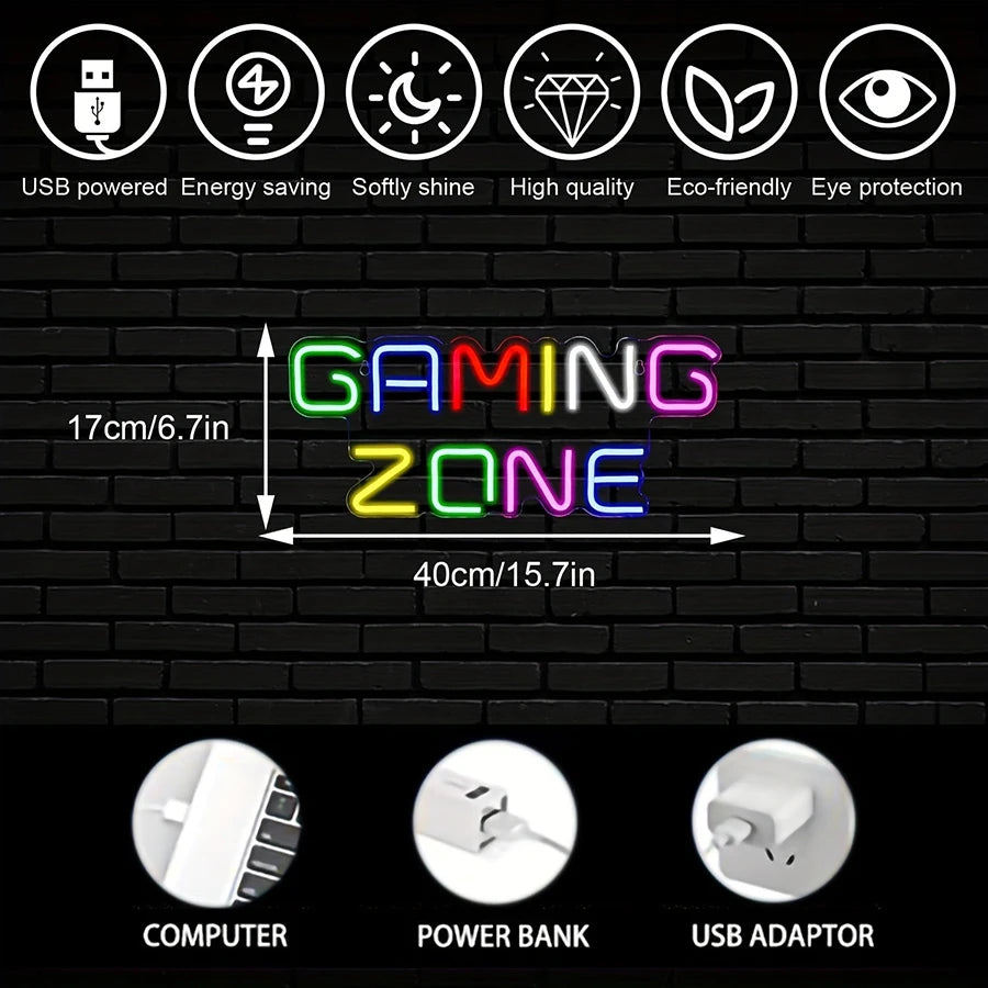 Gamepad Shaped LED Neon Sign for Gamer Room Decor