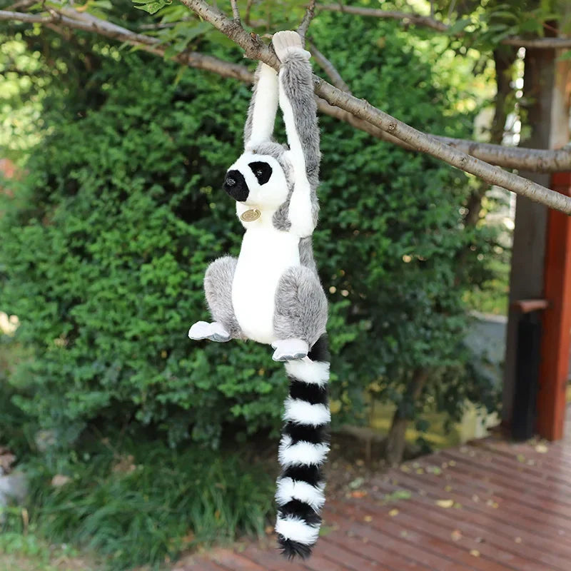 28cm Wild Lemur Plush Stuffed Animal Toy with Short and Long Arms for Kids and Adults