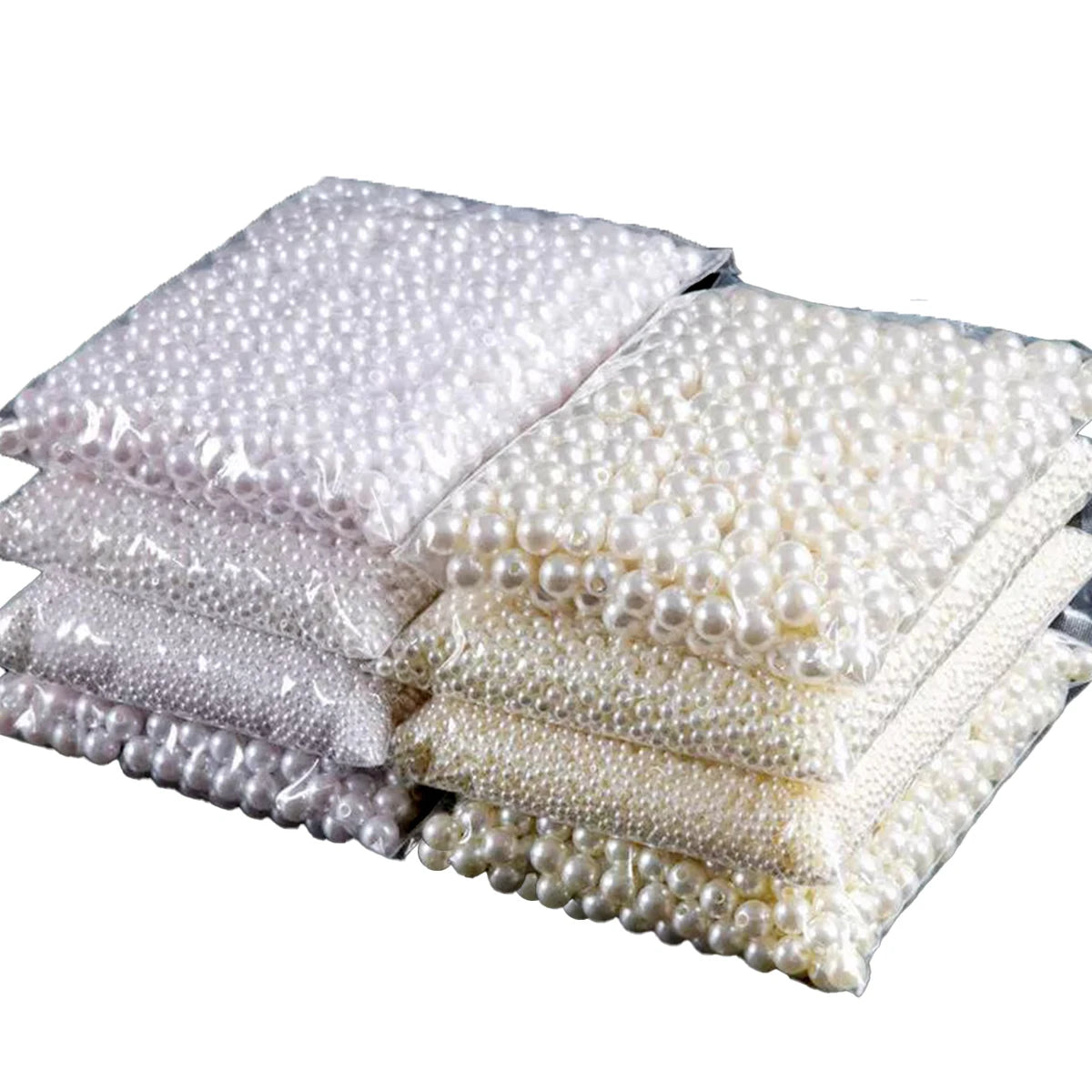 3-20mm 10-1000pcs Straight Hole ABS Imitation Pearl Beige White Bracelet Beads for DIY Jewelry Making