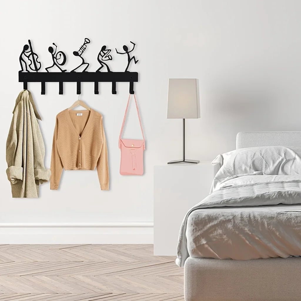 Metal Symphony Orchestra Key Holder Hooks Rack 11.81 Inches