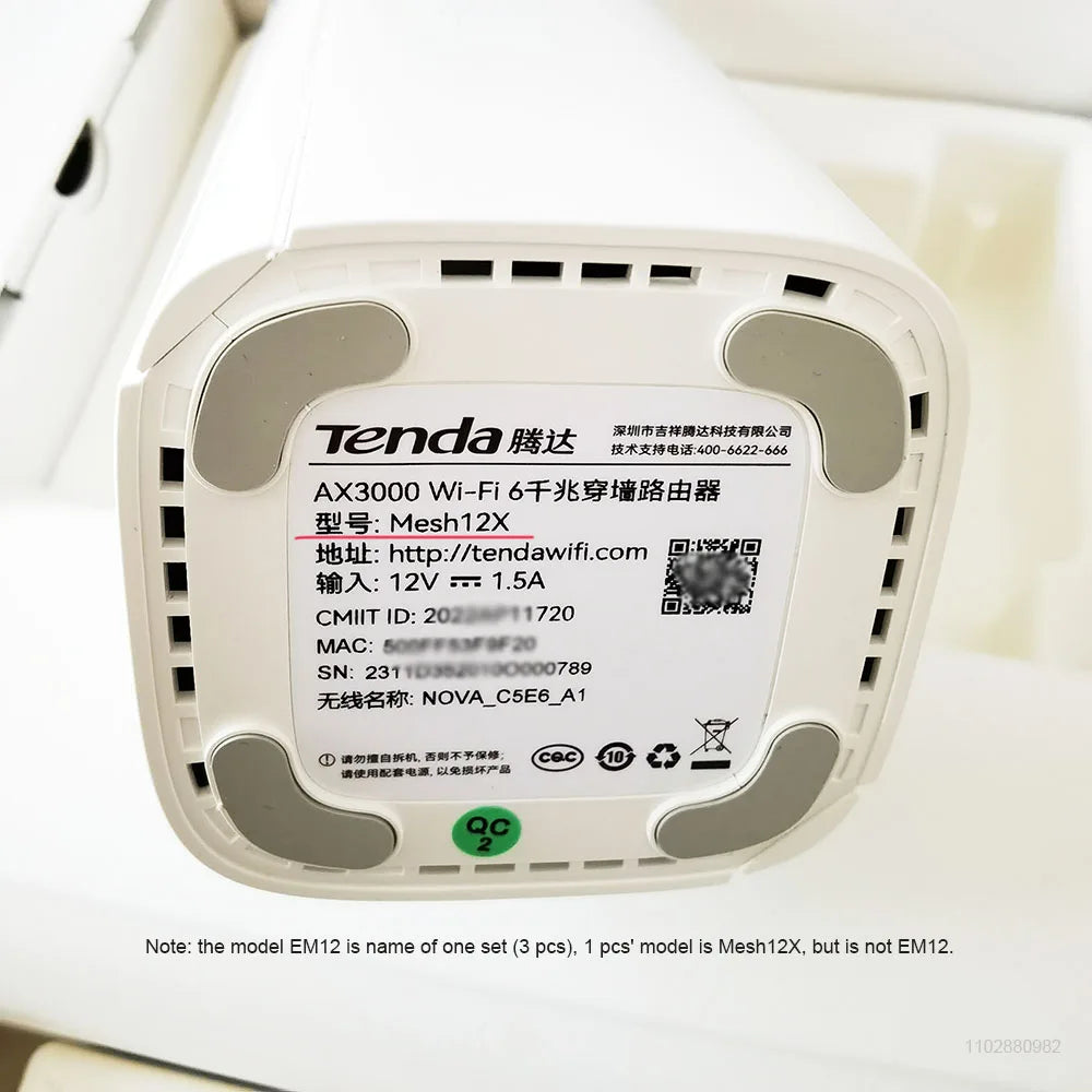 Tenda AX3000 WiFi6 Mesh System EM/MX12 Router 7000 sq.ft.