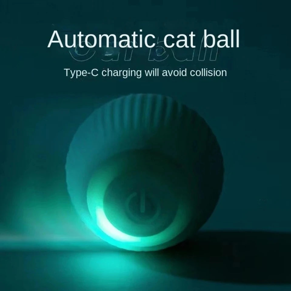 Power Ball Cat Toy - Interactive Smart Rolling Ball USB Charged