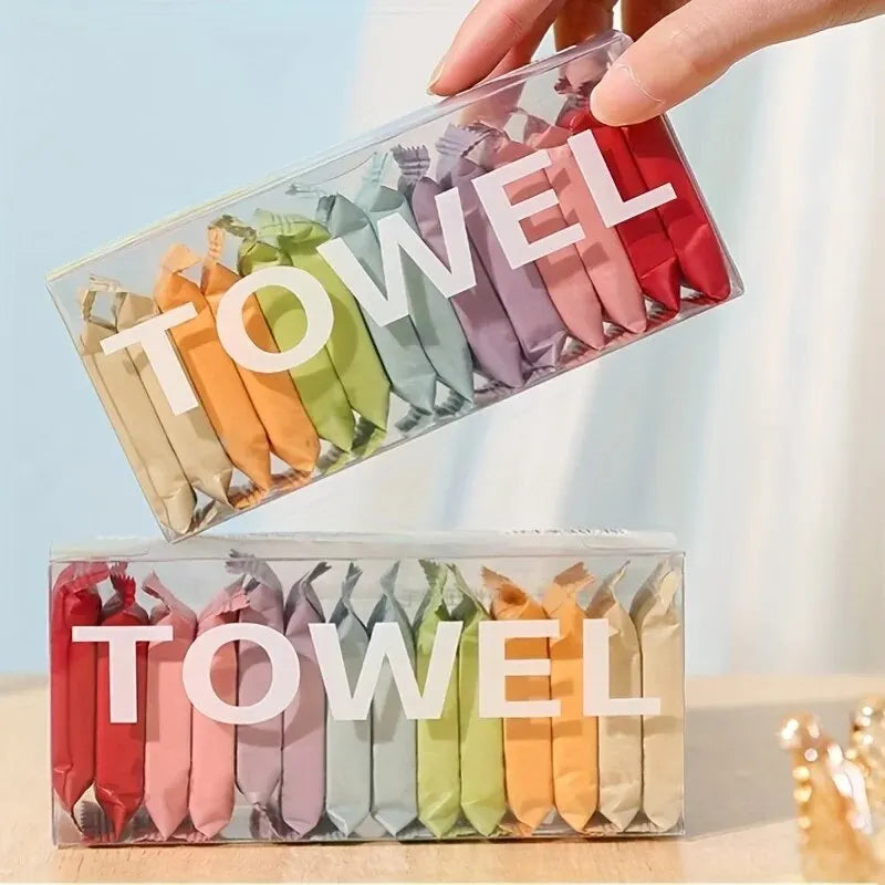 14pcs/Box Disposable Washcloth Travel Towel Compressed Beauty
