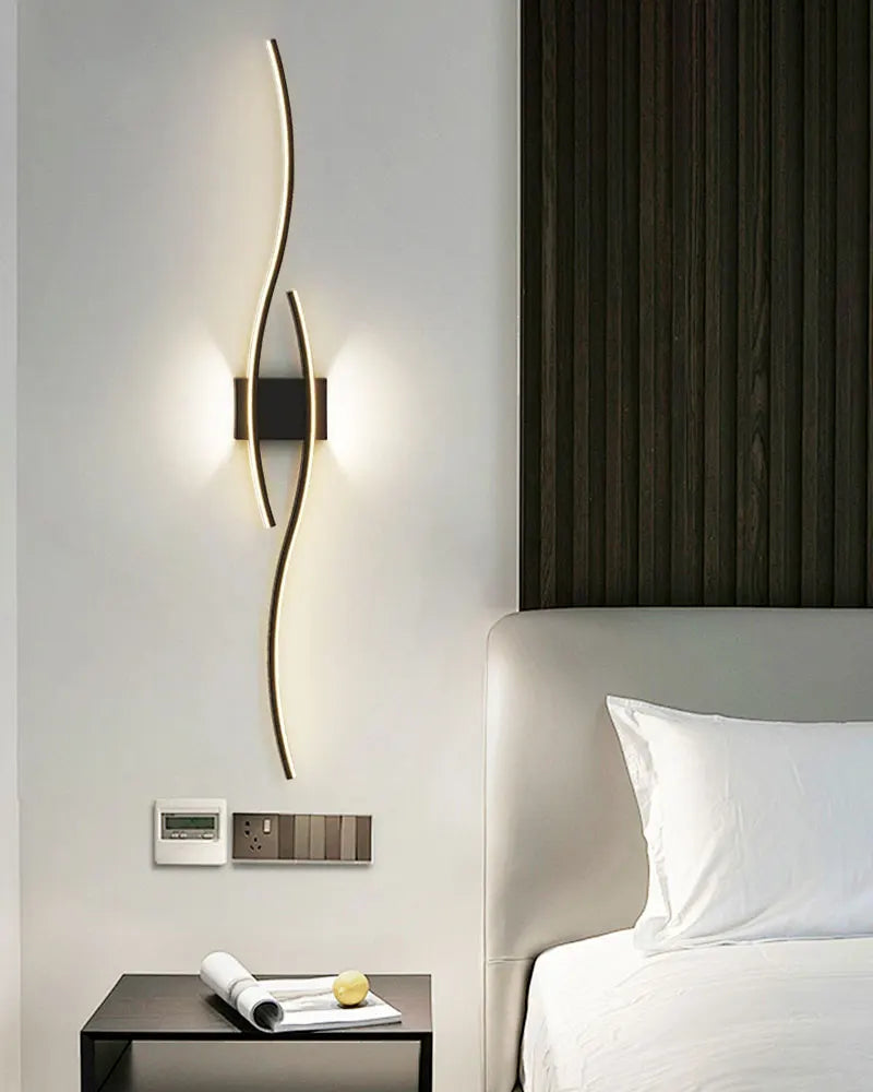 Indoor LED Wall Lights Modern Wall Sconces for Bedroom and Corridor Black Gold White Finish Stylish Indoor Lighting