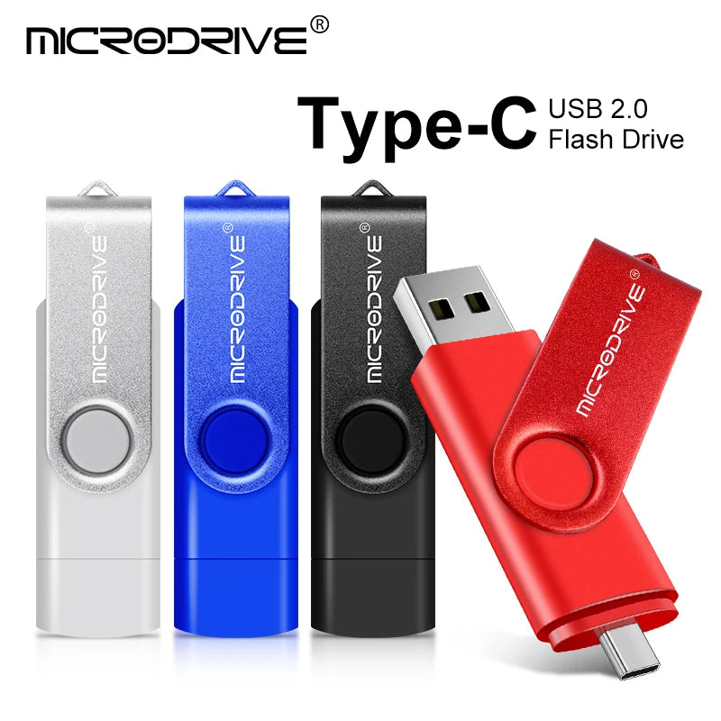 Metal OTG 2 IN 1 Type C Pen Drive 128GB USB Memory Stick