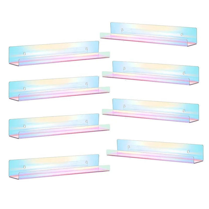 2pcs Acrylic Vinyl Record Display Stand Wall Mounted Shelf Organizer