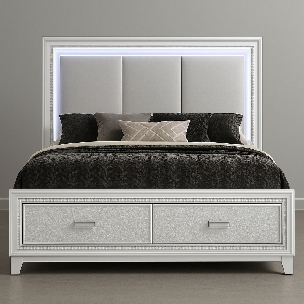 Seoul Queen Size (4-Piece) Bedroom Set - White