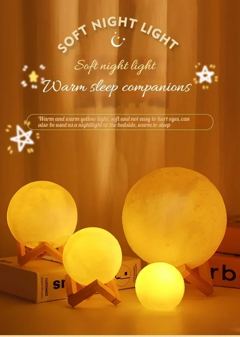 Stunning 3D Moon Lamp Night Light for Energy-efficient Room Dcor