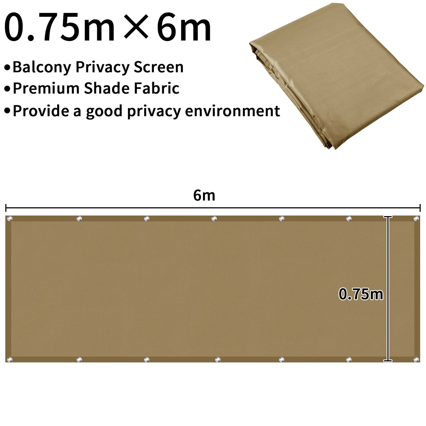 Balcony Privacy Screen Cover Waterproof Shade Cloth with 95 Percent UV Protection for Patio Deck Garden and Pool Decor