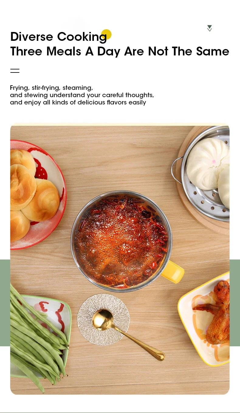 1.8L 220V Mini Multifunctional Electric Hot Pot for Dorms