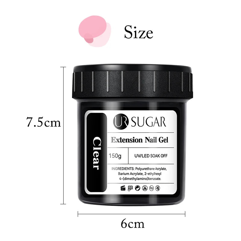 UR SUGAR 150g Transparent Nail Extension Gel for Acrylic French Nails Light Pink UV LED Semi Permanent Manicure