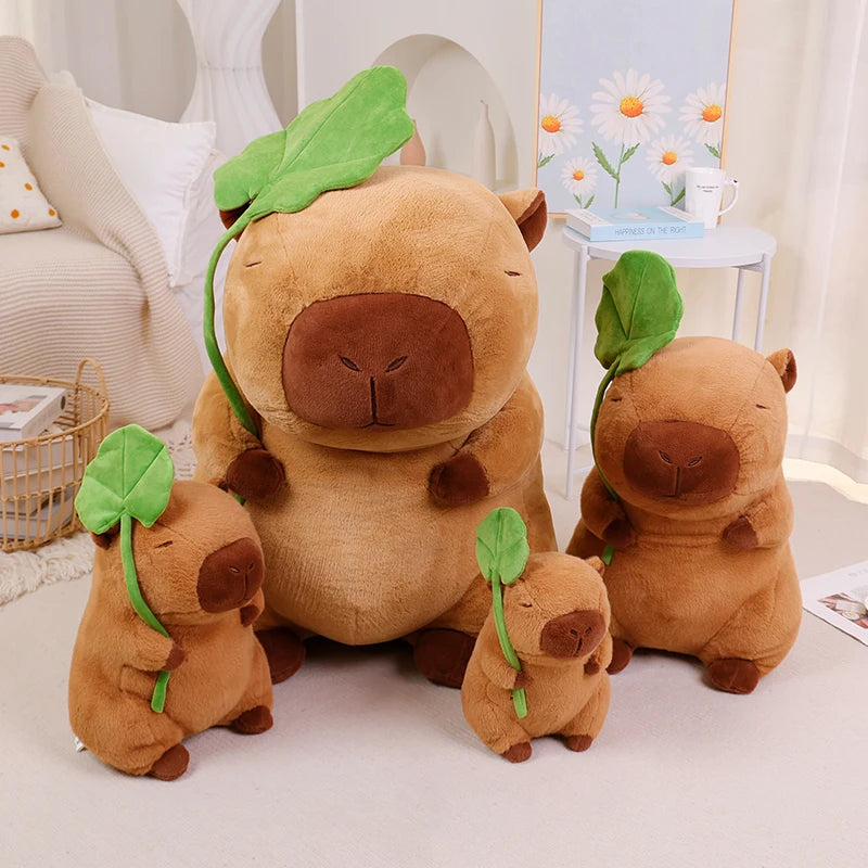 30-85cm Giant Lotus Leaf Umbrella Capybara Plush Toy