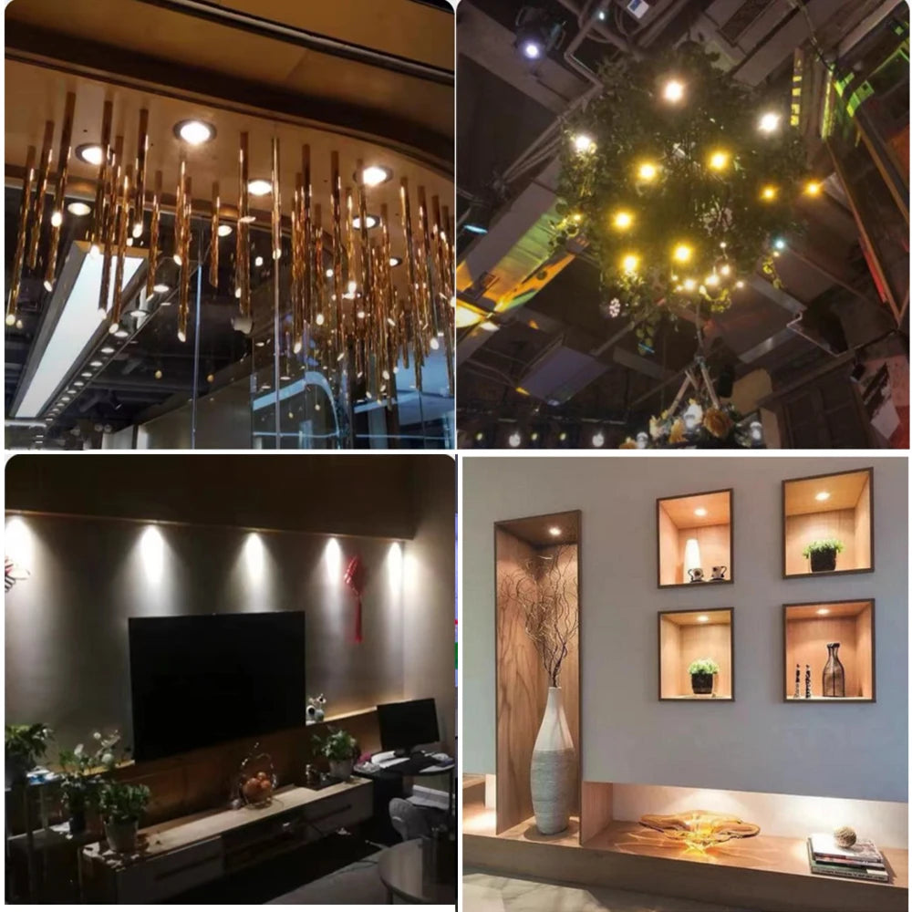 1W Mini Recessed LED Spotlight IP65 for Ceilings Cabinets and Stairs 15mm Downlight with 12V Transformer