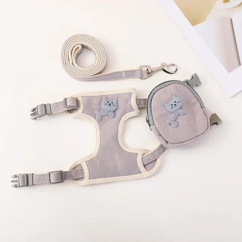 Dog Harness With Leash Set Backpack Bag Carrier Outdoor Adventure Large Small Pets Supplies Accessories Brand