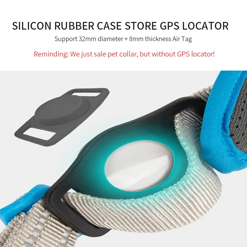 Personalized Adjustable Nylon Reflective Dog Collar with AirTag Holder for Small Medium and Large Dogs