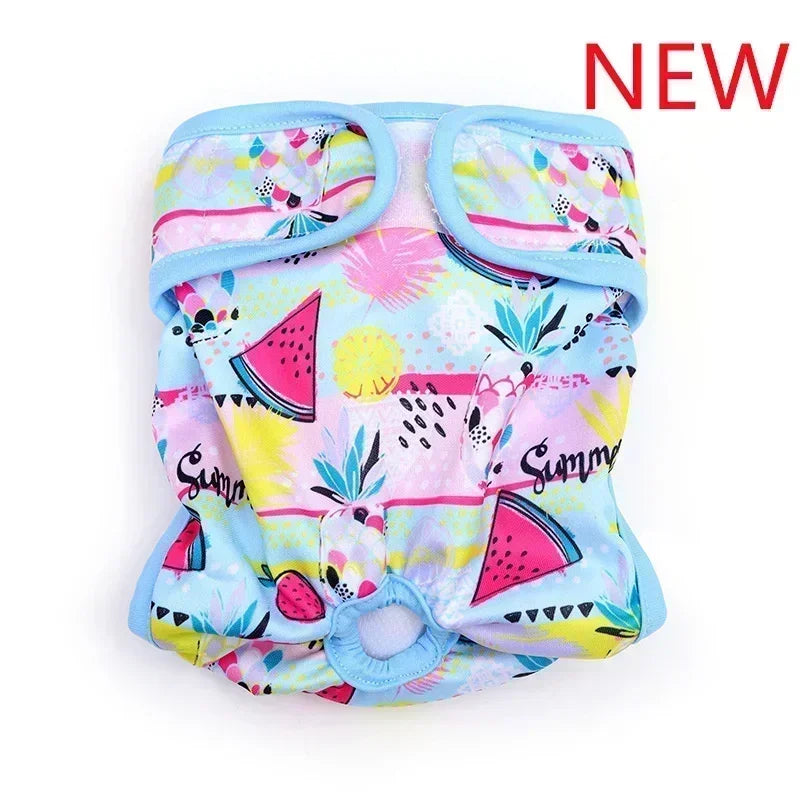 Washable Dog Diapers Physiological Pants Cute Cartoon Print Female Dog Diaper Underwear Dog Sanitary Panties pañales para perros