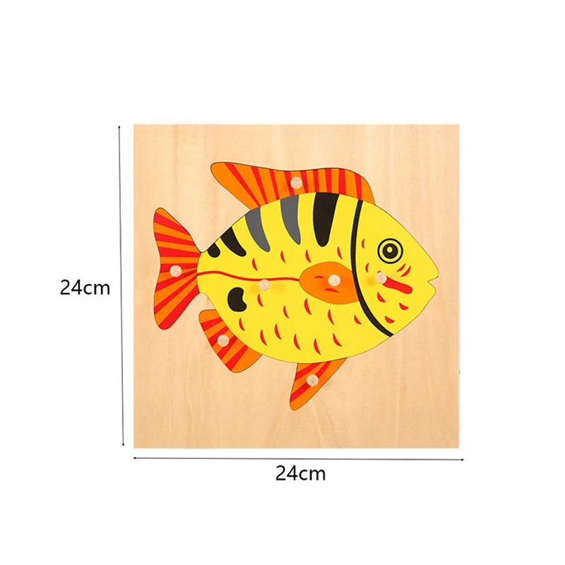 Montessori Wooden Panel Puzzles for Kids Age 3-6 Cognitive Animal and Insect Learning Toys