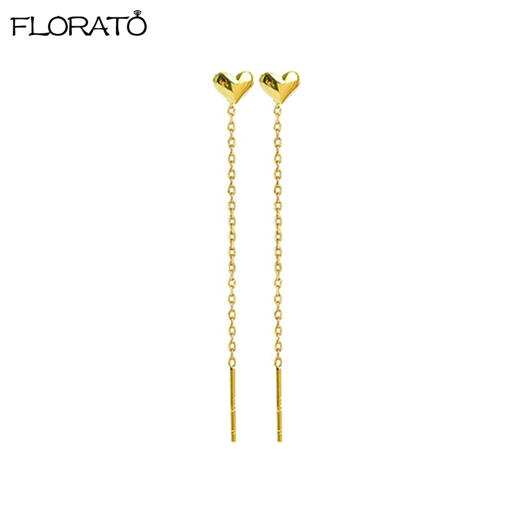 Charming 925 Sterling Silver Long Chain Threader Earrings for Women Fashion Jewelry