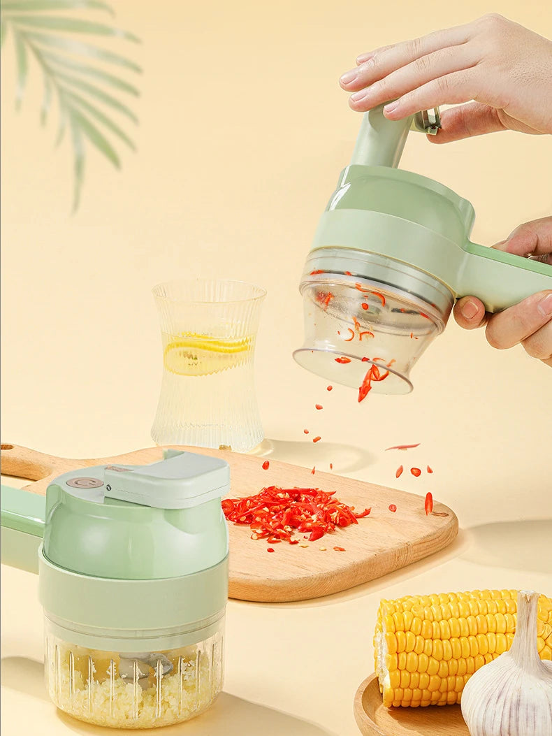 5 in 1 Electric Vegetable Cutter Set Portable Wireless Food Processor for Garlic Pepper Meat